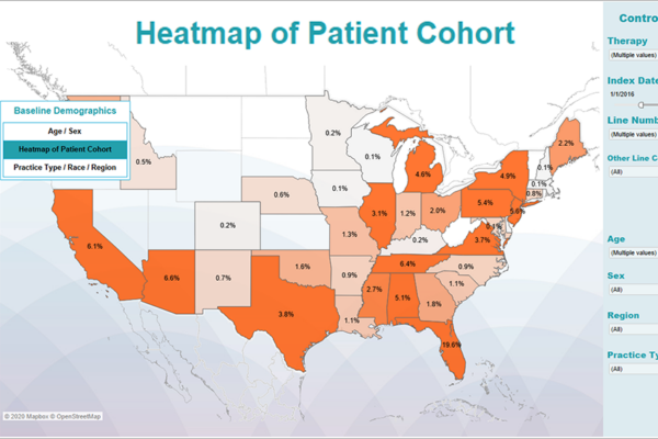 RWE Dashboard: heatmap of patient cohort